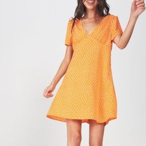 Orange Floral Mini Dress